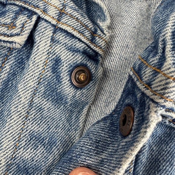 Vintage Little Levi's Orange Tab Kids Size 5 Denim Trucker Jacket Made in USA - Picture 4 of 11